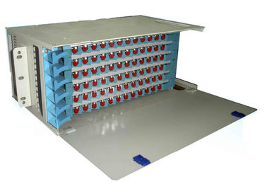 caja de distribución de la fibra óptica de 72core 4U ODF con coletas y los adaptadores de la fibra de FC/del UPC