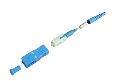 Azul/verde que contiene el conector óptico del sc de 3.0m m para la comunicación de fibra óptica